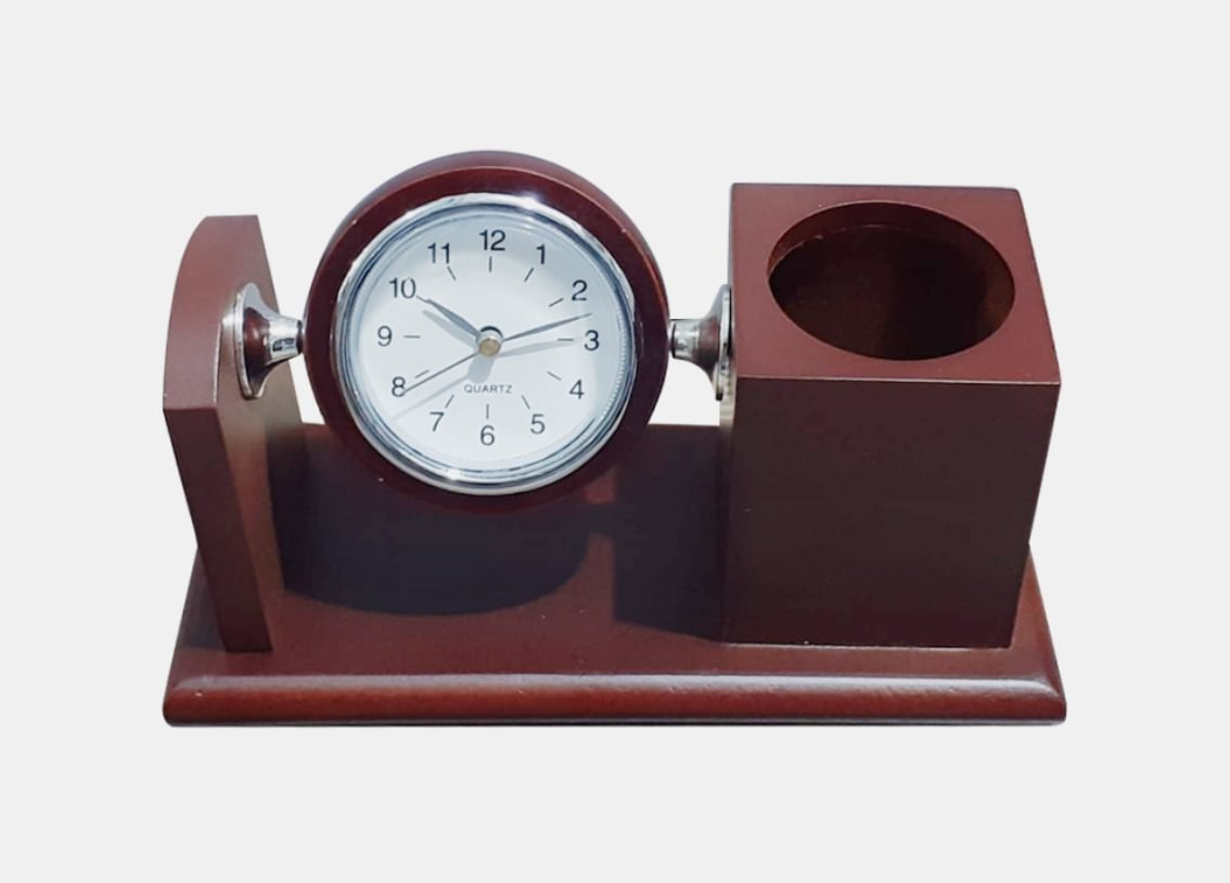 TROOLE MERCHANDISE - Jam Meja Kayu (Pen Holder)