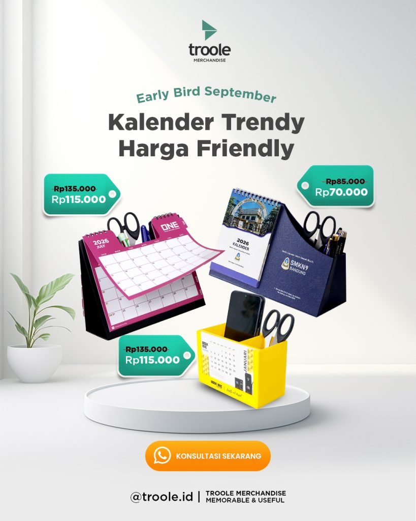 TROOLE MERCHANDISE - Bikin Klien Ingat Terus! 7 Tips Mendesain Kalender Souvenir Perusahaan yang Memikat